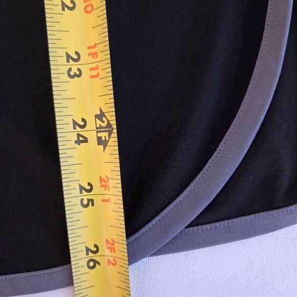 By JJ Womens Quarter Zip Mock Neck Poncho Pullover Top Black Gray Trim One Size - Picture 8 of 9